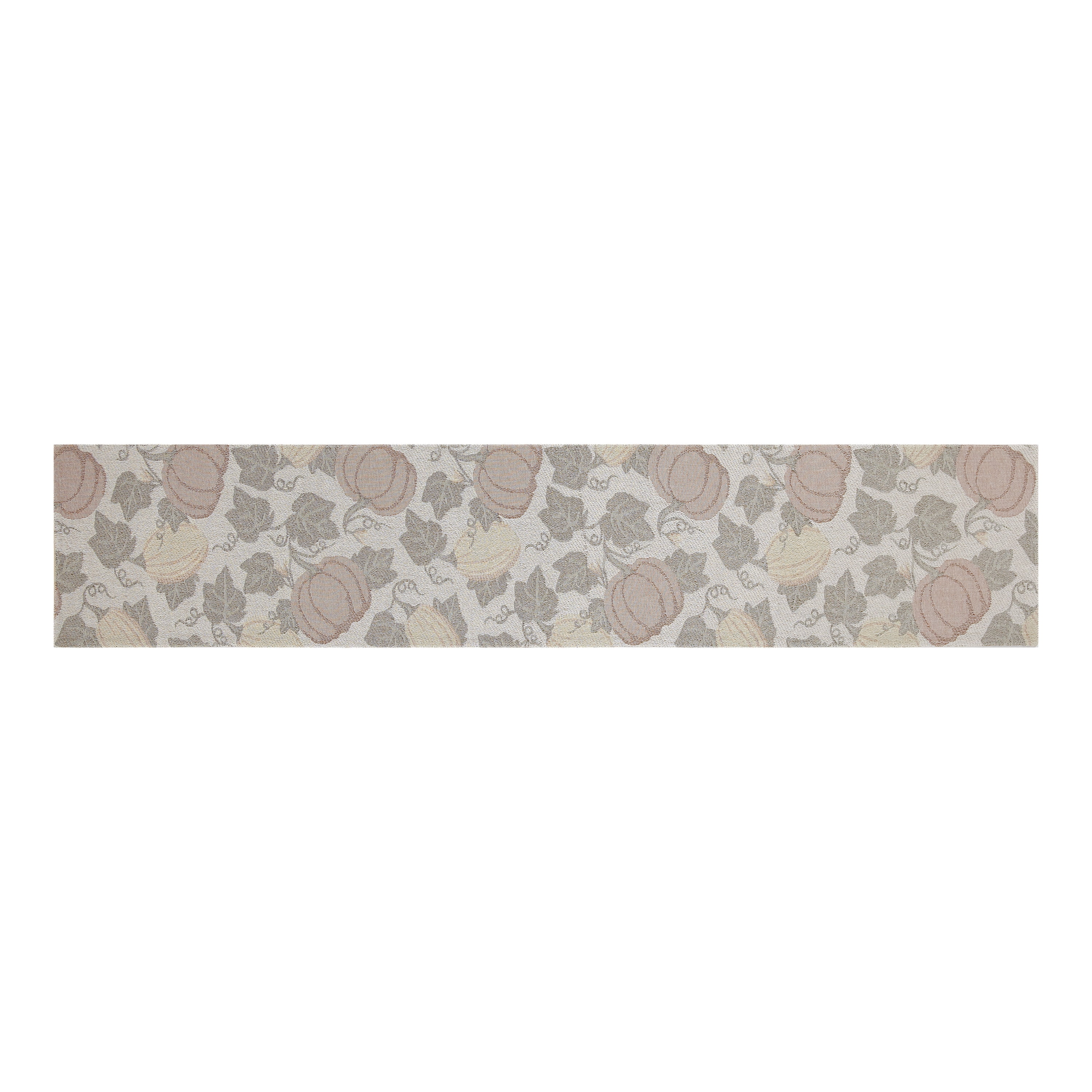 Harvest Pumpkin Jacquard 13" x 72" Table Runner - 100% Cotton, Multi-Color