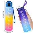 thumbnail image 2 of 32oz Large Water Bottle With Time Marker & Filter Anti-leak Sports Bottle Flip Top Lid For, 2 of 5
