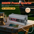 thumbnail image 2 of 1000W 2000W Modified Sine Wave Power Inverter DC 12V to AC 110V Car Inverter Converter with 4 AC Outlets & Dual USB Ports, LCD Display for RV, Camping, Travel, Home Backup Silver, 2 of 10