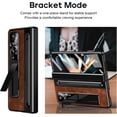 thumbnail image 3 of Case for Samsung Galaxy Z Fold 4 with Stylus & S Pen Holder, Kickstand Alloy CD Camera Protector Vintage Classic Leather Mil-Grade Protection Anti-Scratch Shockproof Protective Case, Brown, 3 of 14