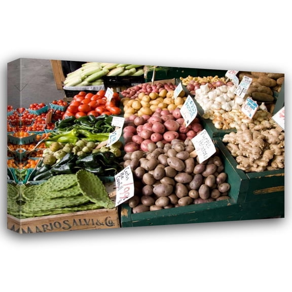 Maureen Love 18x13 Gallery Wrapped Canvas Wall Art Titled - Produce Stand II