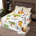 thumbnail image 2 of Erosebridal Cute Zoo Animal Coverlet Set Queen, Cartoon Lion Zebra Bedding Set, Botanical Tree Floral Room Decor 3 Pieces, 2 of 5