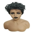 thumbnail image 2 of LHWEN Fashion Wavy Natural Short Curly Wig for Women Black Synthetic Heat Realistic Look Adjustable Rose Net Comfortable Wear for Parties Daily Use Stylish Feminine Design, 2 of 8