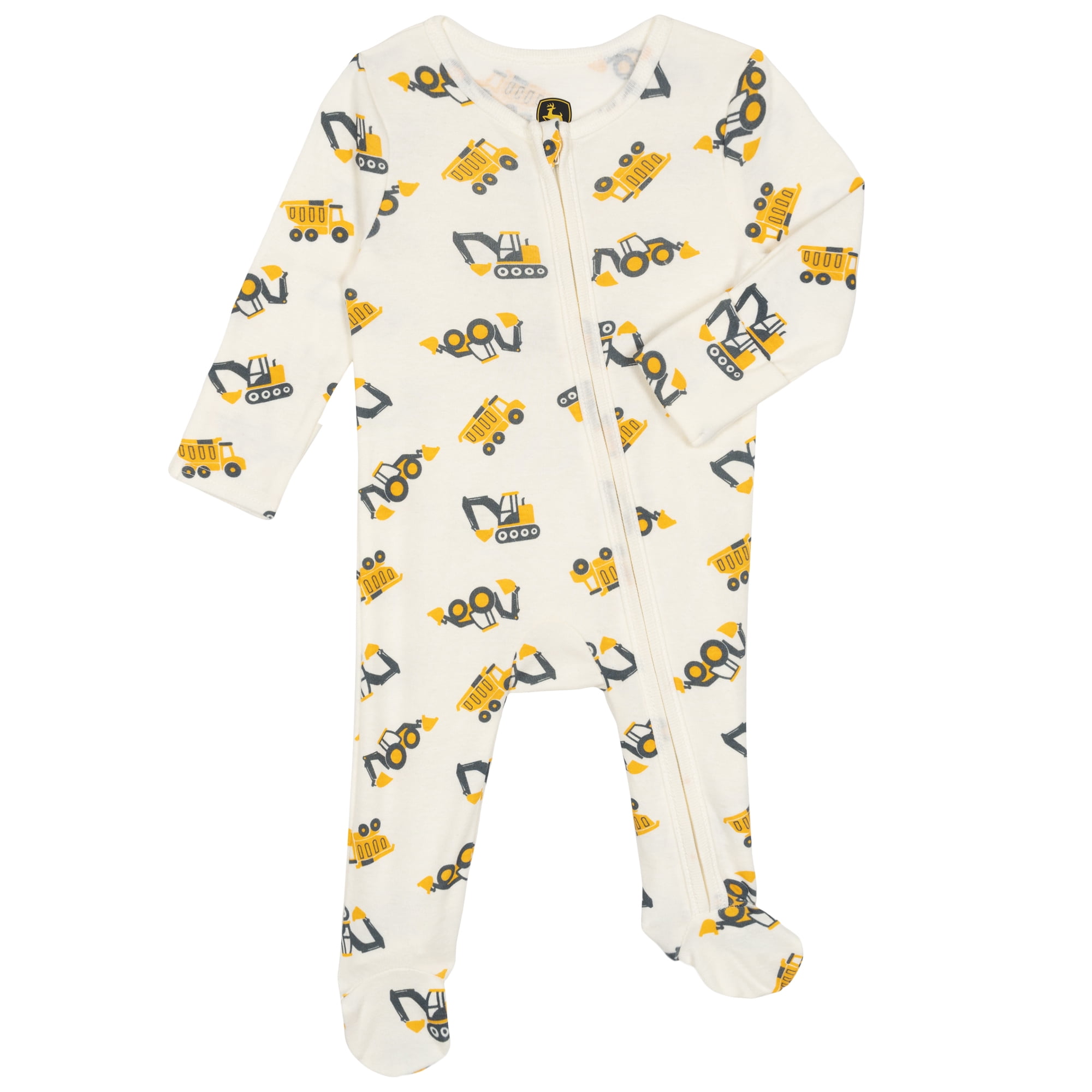 John Deere Baby Boys' Zip-Up Footed Sleep N Play Tusk Construction