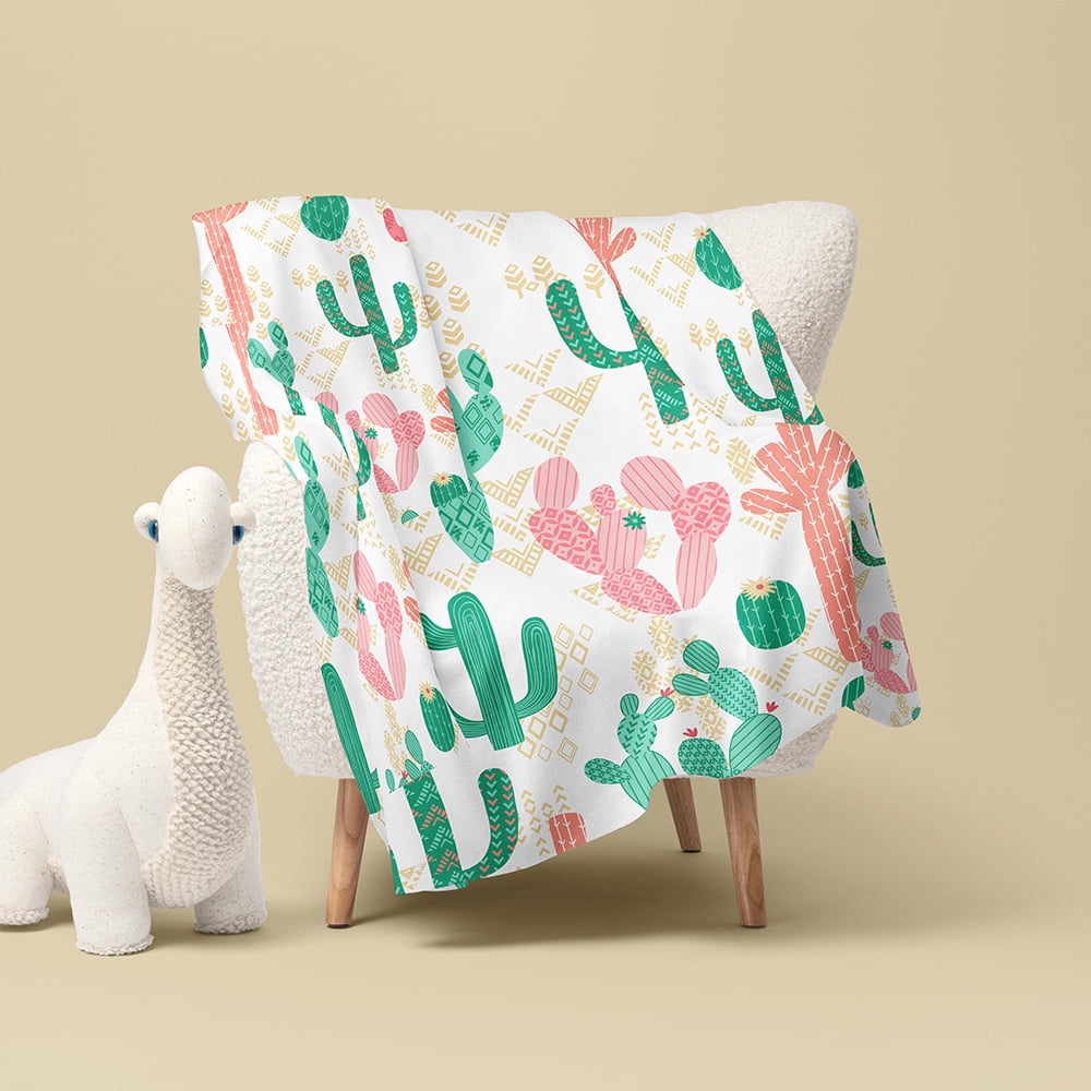 Mainstays 1.5 Yards 100% Polyester Lux Anti-pill Fleece Southwest Cactus, Cream, 60" Wide for Crafts