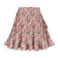 thumbnail image 1 of Minnieouse Minifalda estampada de cintura alta para mujer, faldas florales plisadas por encima de la rodilla para fiestas escolares de poliéster, Prendas para la parte inferior del cuerpo Rojo L, 1 of 6