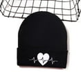 thumbnail image 2 of ZQUUVOU Heart Beanie Hat for Men Women Embroidery Slouchy Knit Beanie Hat Fall Winter Warm Lightweight Hat Skull Cap Black A, 2 of 4