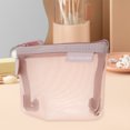 thumbnail image 6 of Unique Bargains 1 Pc Lightweight Three-Dimensional Triangular Mesh Makeup Bag for Vacation Nylon Pink, 6 of 6