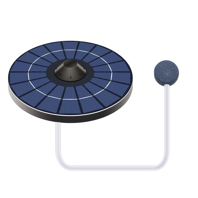 HWRETIE Solar Pond Aerator Oxygen Pump Floating Waterproof Air Pump with Hose Fish Tank Bird Bath Small Pond Water Circulation System