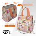 thumbnail image 3 of Pioneer Flower Floral Print Pattern Insulated Lunch Bag for Women & Adults,Large Portable Soft Cooler Lunch Bag,Thermal Food Storage Tote with Pearl Cotton,8.66L,8.75x5.75x9.5 Inch, 3 of 6