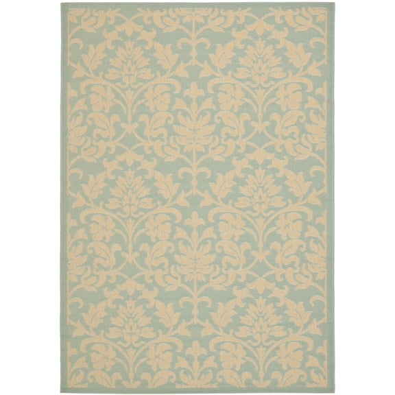 Safavieh Courtyard Beth Floral Indoor/Outdoor Area Rug, Aqua/Cream, 5'3" x 7'7"