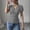 Dark Gray, variant on Women's Wrap V Neck Flutter Short Sleeve Blouse Ruched Cinched Waist Soft Stretchy Knit Slim Fit Solid Color Dressy Casual Tunic Tops For Work Office Daily Going Out Black L