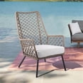 thumbnail image 2 of Afuera Living Modern Fabric/Rope/Metal Outdoor Lounge Chair in Brown, 2 of 7