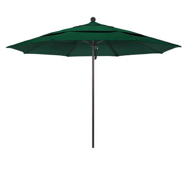 California Umbrella ALTO118117-5446-DWV 11 Pi Marché de Fibre de Verre Parapluie PO DVent Bronze-Soleil-Vert de Forêt