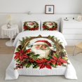 thumbnail image 2 of jejeloiu Retro Santa Claus Bedding Comforter Set,Red Xmas Berry Twin Comforter Sets,Rustic Pine Cone Bedding Set For Child,Ultra Soft Home Decor Reversible,2pcs, 2 of 8