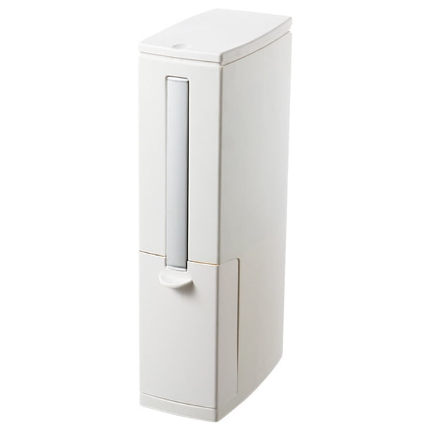 Cubo de basura estrecho integrado con tapa cubo de basura accesorios de baño rectangulares