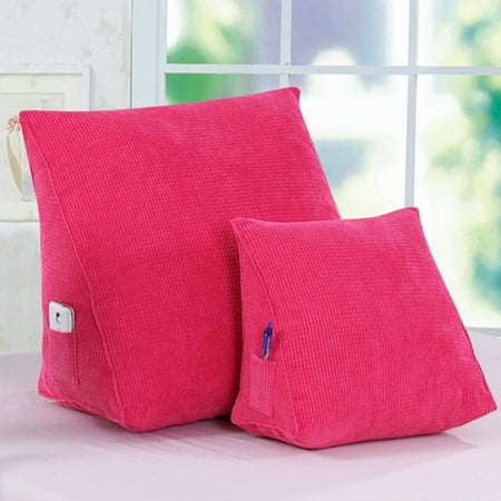 Ortho Wedge Cushion - Sofa Bed Large Filled Triangular Wedge Cushion Bed Backrest Positioning Support Pillow Reading Pillow Office Lumbar Pad with Removable Cover Fushcia 31 Inches