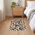 thumbnail image 3 of ODIKA 2'x3' Ultra-Soft Accent Mat, Navy Interlocking Long Shapes Abstract Symmetrical Accessories None Washable, Bare feet friendly, Easy Care Indoor rug for Bedside, Footrest, 3 of 7