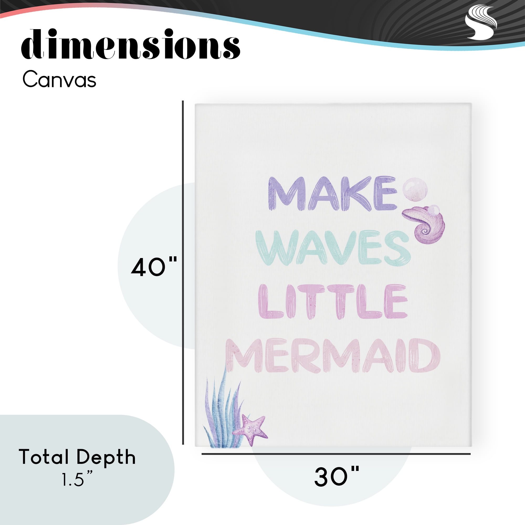 Make Waves Little Mermaid Canvas Wall Art, design by Kim Allen