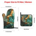 thumbnail image 2 of Fotbe Emerald Color Gold Marble for 4Pcs Oven Mitts and Pot Holders, 500℉ Heat Resistant Oven Mitts , Non-Slip Silicone Surface Safe for Baking, Cooking, BBQ, 2 of 6