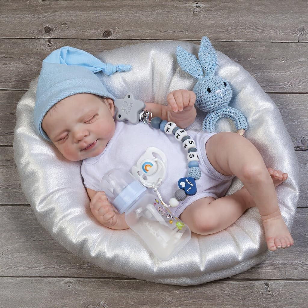 Realistic Reborn Baby Dolls - 18 Inch Newborn Sleeping Baby Dolls, Lifelike Reborn Baby Dolls with Weighted Soft Cloth Body Birthday Gift Toy for Age 3+