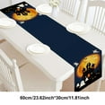 thumbnail image 2 of Happy Halloween Table Runner, Castle Pumpkin and Stars, Burlap Table Runner for Vintage Halloween Decorations and Dinner Parties, 12 x 72 Inch, 2 of 5