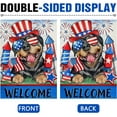 thumbnail image 3 of Welcome 4th of July Rottweiler Dog Patriotic Decorative Garden Flag, America Pet Firework Yard Outside Home Decorations Dog Lover Gifts, American USA Outdoor Small Decor Double Sided 12 x 18, 3 of 6