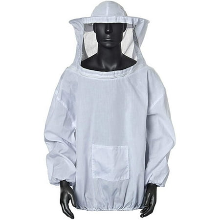 

Beekeeper Jacket with Hat Professional Protection Hat Bee Suit with Zipper for Beekeepers Bee Keepers (White)