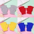 thumbnail image 6 of ZPAQI Fingerless Gloves Stretchy Knitted Thumb Hole Solid Short Hand Warmers 6 Pairs, 6 of 19
