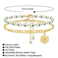 thumbnail image 2 of IEFSHINY Evil Eye Ankle Bracelets for Women 14K Gold Plated Openwork Hexagon Pendant Initial A-Z Gold Anklets for Women Jewelry Gifts, 2 of 5