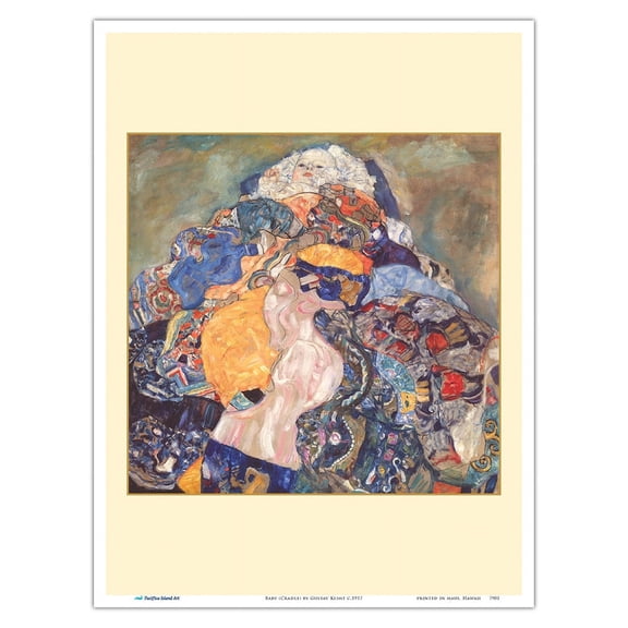 Baby (Cradle) - From an Original Color Painting by Gustav Klimt c.1917 - Master Art Print (Unframed) 9in x 12in