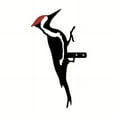 thumbnail image 2 of Woodpecker Garden Decor - Wrought Iron Indoor/Outdoor Metal Crafts Decorative Pendant, 25x14cm, Spray Painted Fade-Resistant Yard Art with Mounting Bracket for Trees, Fences & Porch Railings, 2 of 6