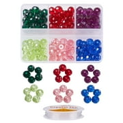 1set DIY Transparent Beads Bracelet Making Kit Including Rondelle Resin Beads and Round Crystal Thread Mixed Color