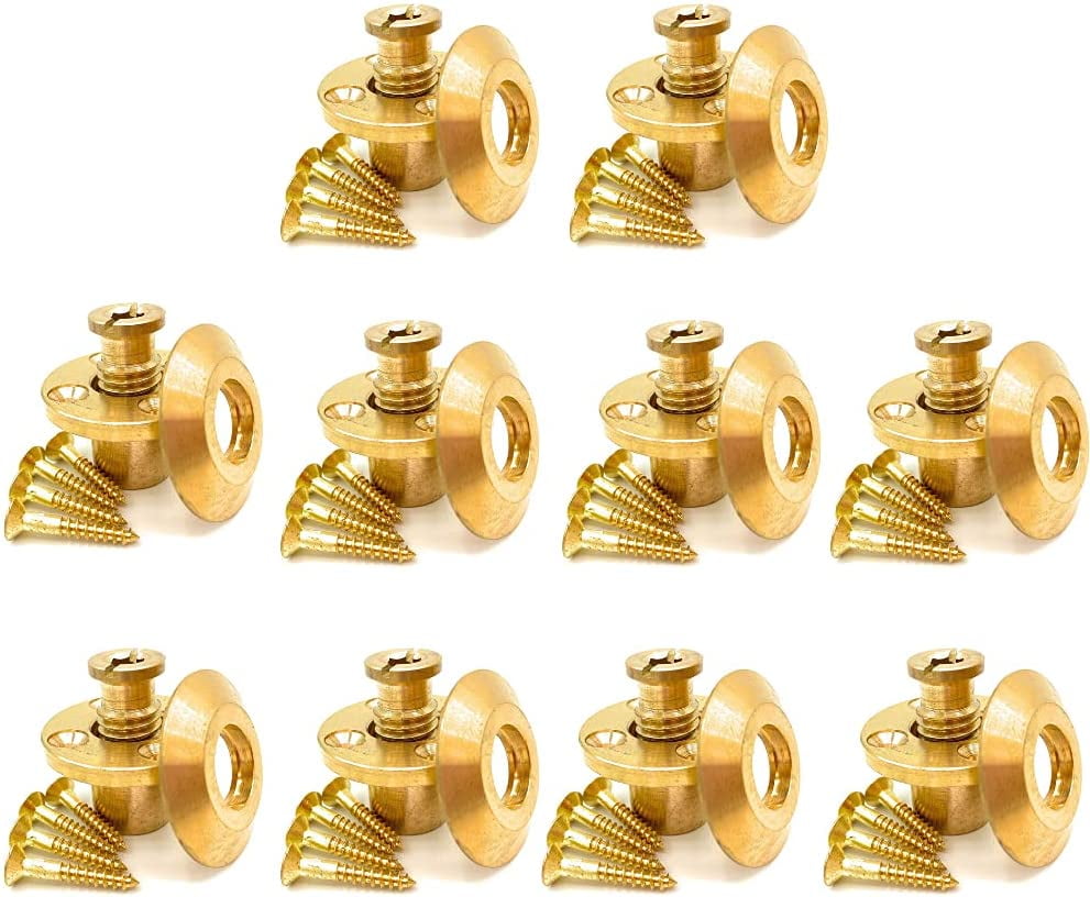 10 Pack Wood Grip® Wood Deck Brass Anchor for Pool Safety Cover 