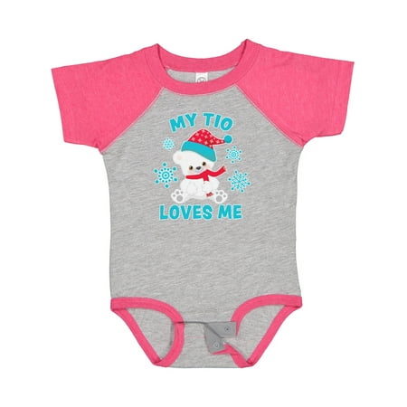 

Inktastic Polar Bear My Tio Loves Me in Santa Hat with Snowflakes Gift Baby Boy or Baby Girl Bodysuit