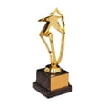 thumbnail image 2 of Trofeos de dorados de plástico Trofeos pequeños para Decoración de base negra de trofeos de estrellas para Fútbol Fiesta 275 cm de alto Macarena Trofeo de premios, 2 of 8