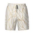 thumbnail image 4 of Lsque Mens Swim Trunks Elegant Gold Leaf Pattern Pattern - Bathing Suit Compression Liner - Beach Swim Shorts Swimwear - (S-3XL) - Stretch Quick Dry -Small, 4 of 9