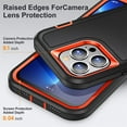 thumbnail image 5 of SaniMore for iPhone 14 Pro 6.1" 2022 Hybird Case, Rugged PC Back Shockproof TPU Shell Metal Hidden Kicksatnd Drop Resistant Anti-slip Heavy Duty Protective Case for iPhone 14 Pro 6.1", Black+Orange, 5 of 8