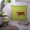 thumbnail image 3 of Ankole-Watusu Cow Green Fabric Decorative Pillow, 3 of 4