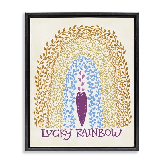 Stupell Industries Boho Lucky Rainbow Black Framed Floater Canvas Wall Art, design by Connie Summers