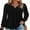 A Black, variant on KISSMODA Women's Long Sleeve Comfy V-Neck Blouse & Tunic Tops, S-2XL