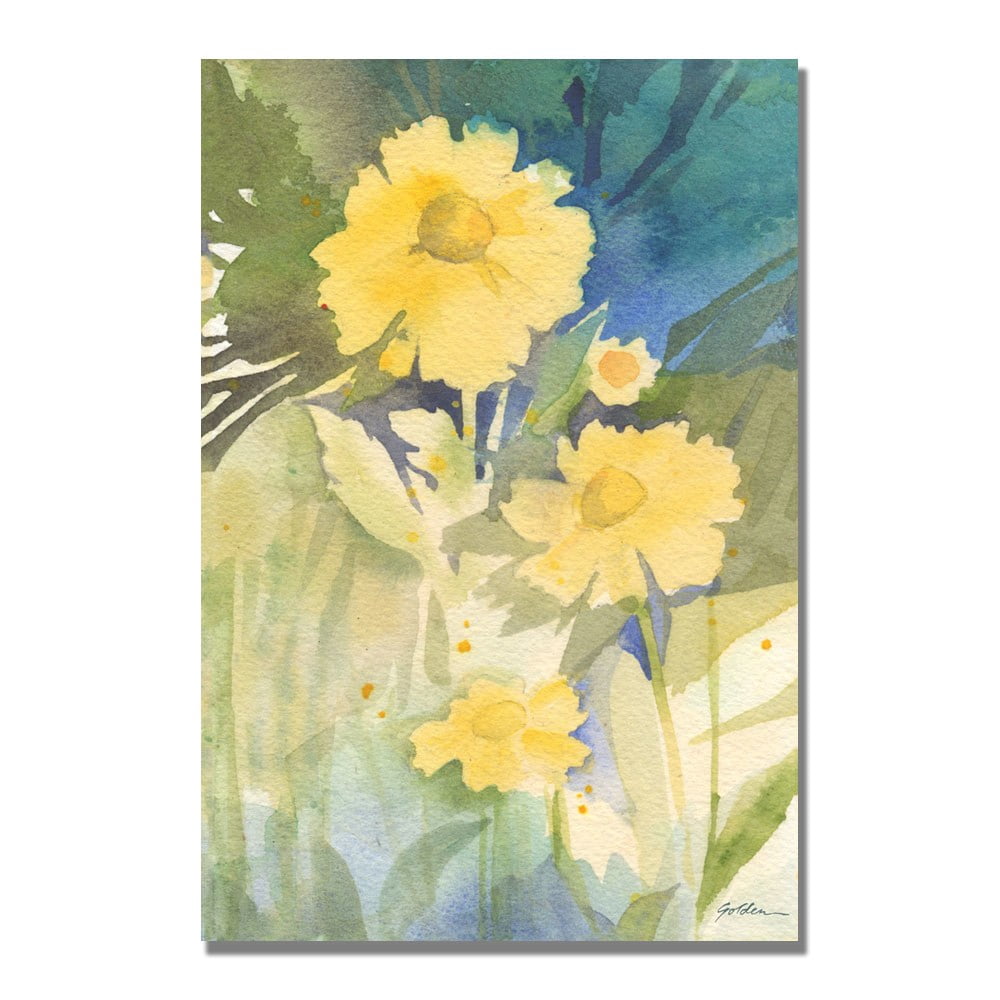 Trademark Fine Art Shelia Golden 'Sunshine Yellow' Canvas Art 35x47 Inches (SG5630-C3547GG)