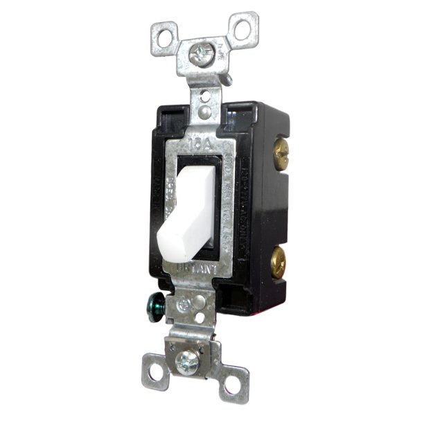 Hubbell CS115BW Commercial Grade, Toggle Switch Single Pole, 15A 120/277V AC