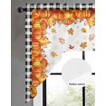 thumbnail image 2 of Fall Swag Valances for Windows, Small Curtains Drapes, Orange Pumpkins Thanksgiving Maple Leaf Plaid Kitchen Window Curtains Over Sink Rod Pocket Window Treatment Valance for Bedroom/Bathroom 56"x36", 2 of 5
