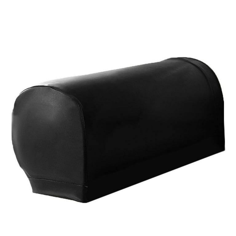 2 Pcs Sofa Armrest Covers Waterproof Stretch Armchair Slipcover PU Leather Armrest Covers Stretchy Chair Sofa Couch Arm Protector Black