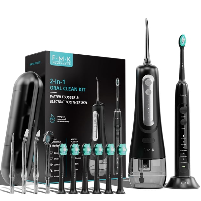 Kit de limpieza bucal FUMEIKANG con hilo dental y cepillo de dientes eléctrico