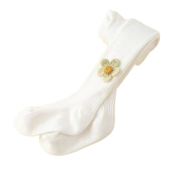 DHFJKG Girls Tights Cable Knit Leggings Thermal Pantyhose With Flower Appliques For Toddler Kids Winter Soft Stocking Pants