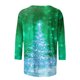thumbnail image 5 of Pntutb moda mujer camiseta estampada de longitud media 3/4 mangas blusa cuello redondo casual tops Pntutb Pntutb-3253, 5 of 5