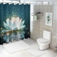 thumbnail image 7 of Creowell Flowers Sparkles Radiant Light Pretty Shower Curtain Polyester Fiber Chic Modern Bathroom Decor Home Bathtubs Bathroom Decoration with Hooks 69x72, 7 of 7