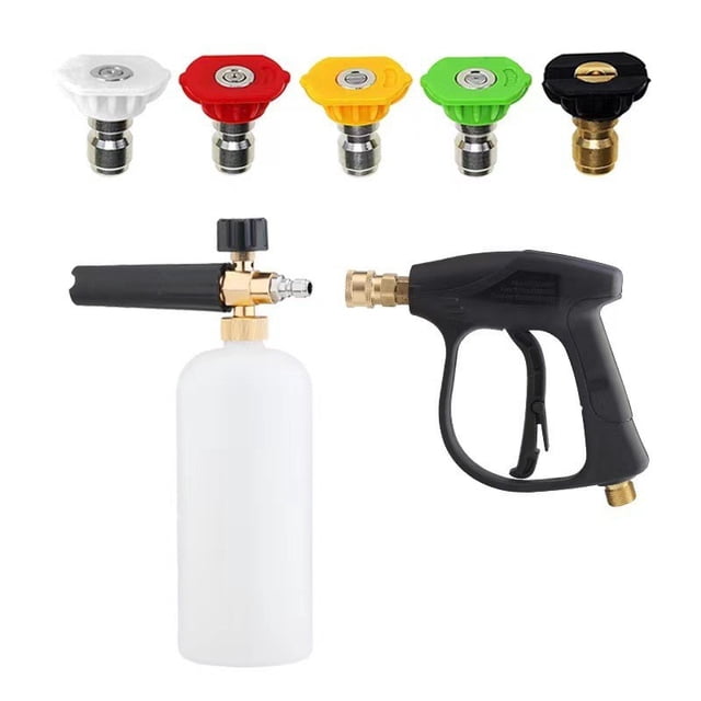 Pistola rociadora universal, boquilla para lavadora de automóviles, juego completo, pistola de agua para lavado de automóviles, lavadora de alta presión, olla de espuma PA, enchufe rápido